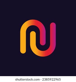 Colorful letter n logo design