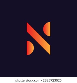 Colorful letter n logo design