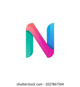 colorful letter N logo icon element