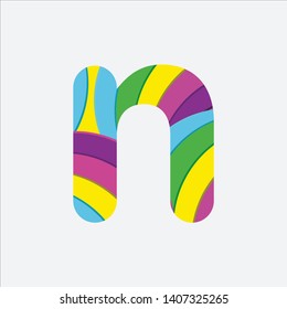 Colorful letter N for Logos and Icons - Vector