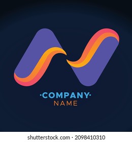 colorful letter N Vector logo for Business Company, Brand Logo