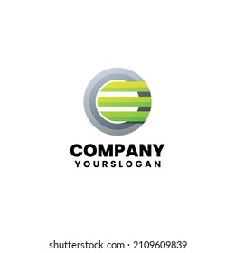 colorful letter o and e logo design