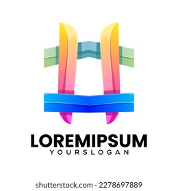 colorful letter  o gradient logo design 