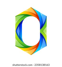 colorful letter O icon logo design 