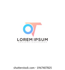colorful letter ot logo design ilustration 