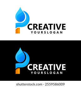 colorful letter P  creative logo design 