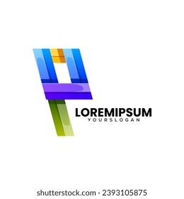 colorful letter P icon logo design abstract