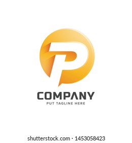 Colorful letter P initial logo collection 