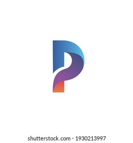 Colorful letter p logo design