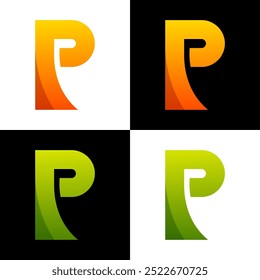 Letra colorida p    Diseño de logo 