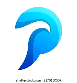 Colorful Letter P Wave Logo Design