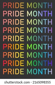 colorful letter pictures inspired by PRIDE MONTH.It consists of red, orange, yellow, green, blue and purple.