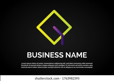 Colorful Letter Q with graduation hat incorporated in it for Initial Letter Logo For Your Company Name, Alphabet Logo Template Ready For Use, Modern Initial Logo
