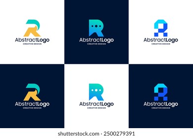 Colorful letter R logo design collection