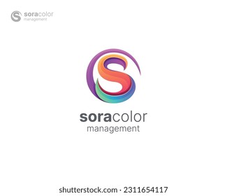 Colorful letter s circle logo