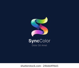 Colorful letter s with smooth gradient logo