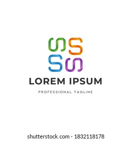 Colorful Letter S Square Logo Template Design