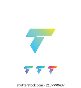 Colorful Letter T Logo Template Power Lightning Bolt Electricity