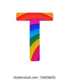 Colorful letter T for Logos and Icons