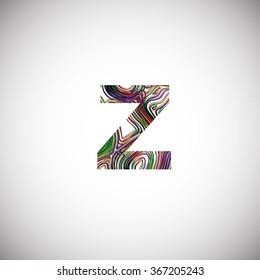 Colorful letter from a typeface, vector