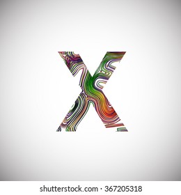 Colorful letter from a typeface, vector