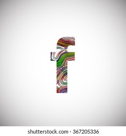 Colorful letter from a typeface, vector