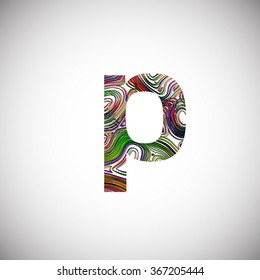 Colorful letter from a typeface, vector