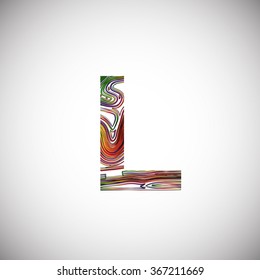 Colorful letter from a typeface, vector