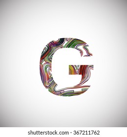 Colorful letter from a typeface, vector