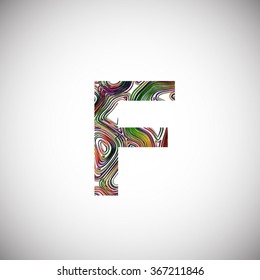Colorful letter from a typeface, vector