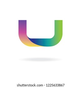colorful letter U