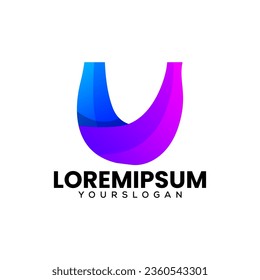 colorful letter u icon logo design 