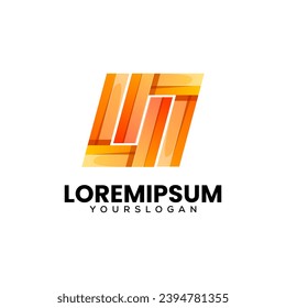  colorful  letter    u n  icon logo design 