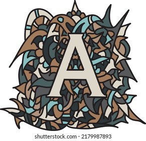 colorful letter a with unique material