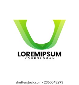 colorful letter V icon logo design 