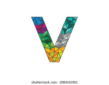 Colorful letter V logo design vector template
