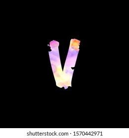 Colorful Letter V logo icon. Design concept abstract watercolor splash  with letter logo icon for initial, business identity, banner text and more brand design.