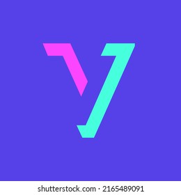 Colorful letter V modular typeface, with sharp, bold, masculine, but playful style. Perfect for personal brand logo, abbreviation, title, etc.