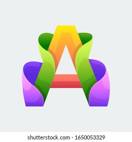 COLORFUL LETTER A VECTOR DESIGN