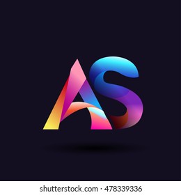 colorful Letter AS vector initial logo symbol.
