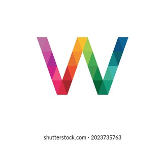 Farbige Buchstaben W Logo, Vektorvorlage. Logo-Design-Vektorgrafik von Letter W. Letter W Logo Web Media. Abstrakte Kreativität, digitaler Buchstabe W Vektor. Element und Symbol