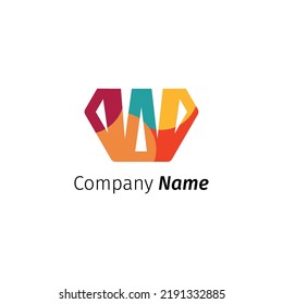 colorful letter W logo vector illustration design template