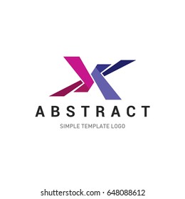 colorful letter x font logo design isolated on white background for business visual identity