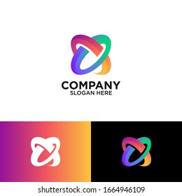 colorful letter X logo design template