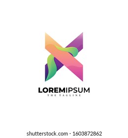 COLORFUL LETTER X LOGO VECTOR PREMIUM