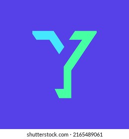 Colorful Letter Y Modular Typeface, With Sharp, Bold, Masculine, But Playful Style. Perfect For Personal Brand Logo, Abbreviation, Title, Etc.