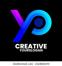 colorful letter y p logo design