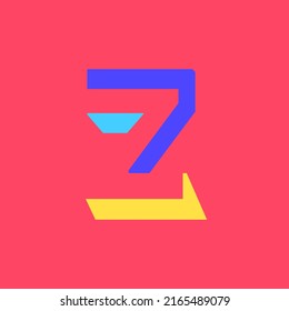 Colorful Letter Z Modular Typeface, With Sharp, Bold, Masculine, But Playful Style. Perfect For Personal Brand Logo, Abbreviation, Title, Etc.