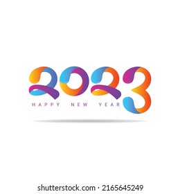 Colorful lettering calligraphy of 2023 Happy New Year design. 2023 Vector illustration