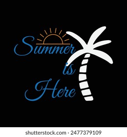 Colorful lettering for summer. Summer is here typography. Eps 10.
